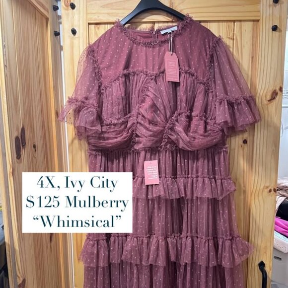 NWT Ivy City Co Mulberry Whimsical Midi Dress Size 4X - Picture 1 of 2